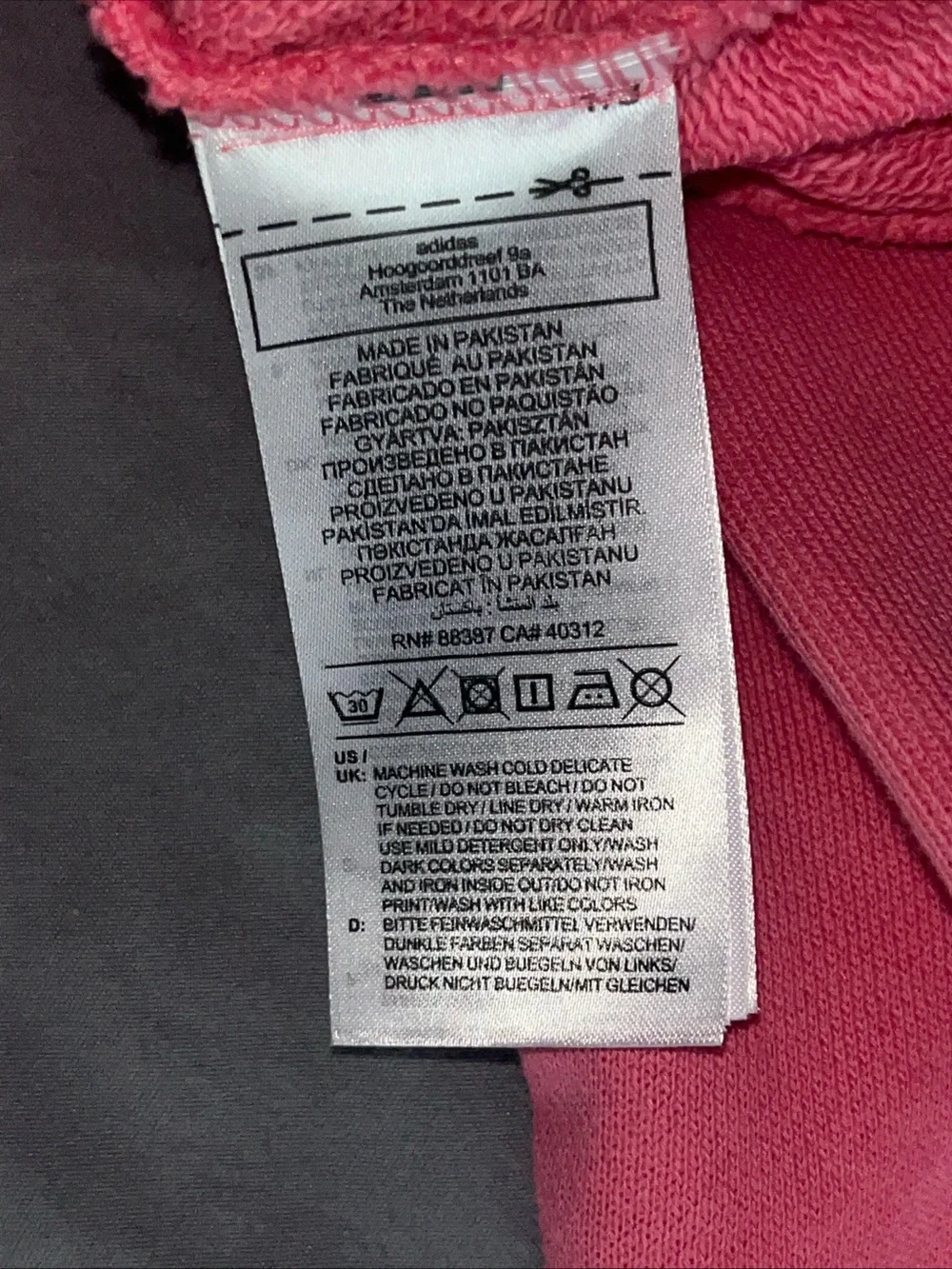 adidas Pink Hoodie with White Logo